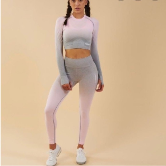 Gymshark Other - Gymshark Grey & Chalk Pink Ombré Full Outfit